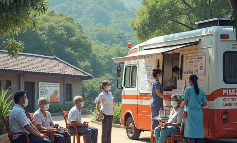 行動醫院進入火災周邊提供胸部X光與篩檢服務守護社區健康