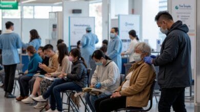 公費流感疫苗與新冠疫苗第二階段開打 超市接種站出現接種潮 公費流感疫苗與新冠疫苗第二階段開打 超市接種站出現接種潮